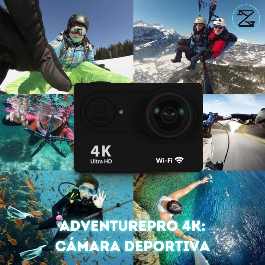 AdventurePro™ 4K: Cámara Deportiva con Wi-Fi, Resistencia al Agua, Ojo de Pez y más!