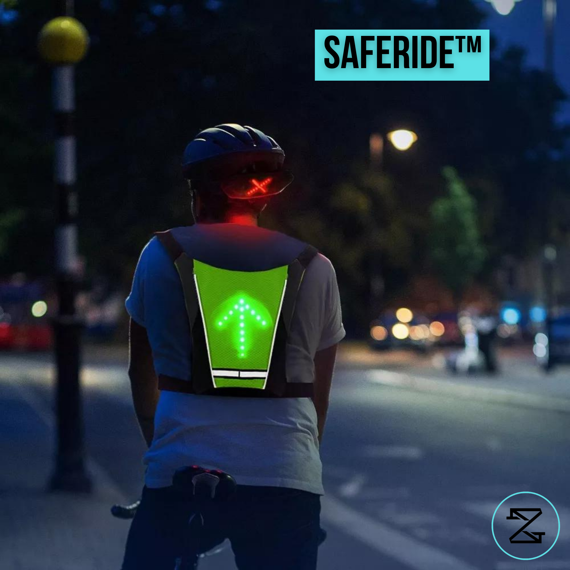 SafeRide™ Chaleco Reflectante Señalizador para Bicicletas Inalámbrico